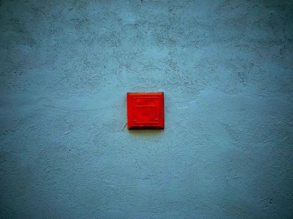 A red square painted on a wall